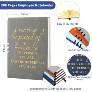 Gray Premium Faux Leather Notebook Journal diary Soft Cover pen slot